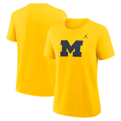 Michigan Wolverines Jordan Brand Women's Primary Logo T-Shirt - Maize