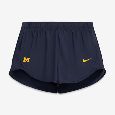 Michigan Wolverines Nike Women's Tempo Mid-Rise Dri-FIT Shorts - Navy