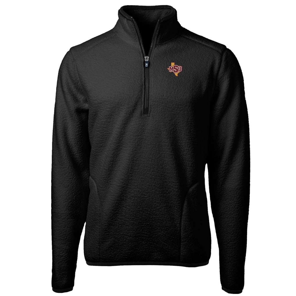 Midwestern State Mustangs Cutter & Buck Cascade Eco Sherpa Fleece Quarter-Zip Pullover Jacket - Black