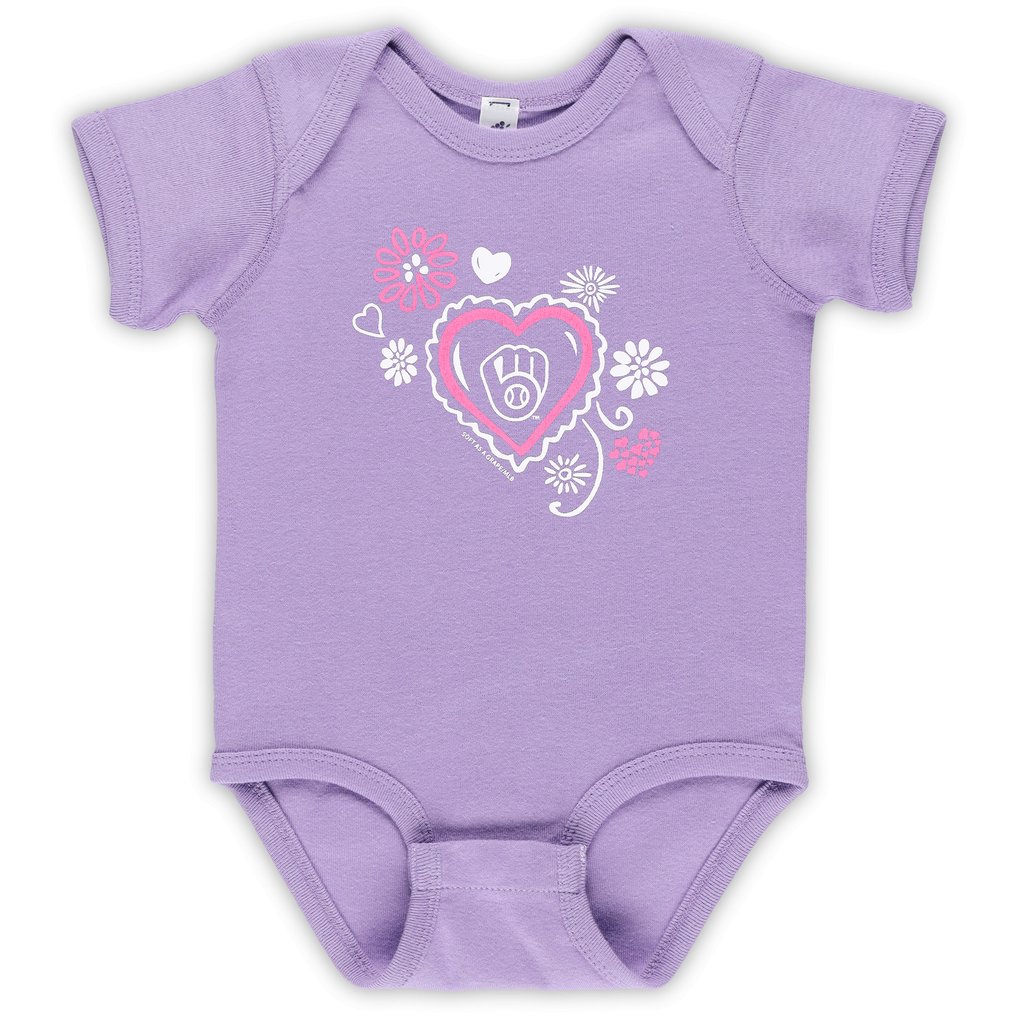 Milwaukee Brewers Soft as a Grape Infant 3-Pack Bodysuit Set