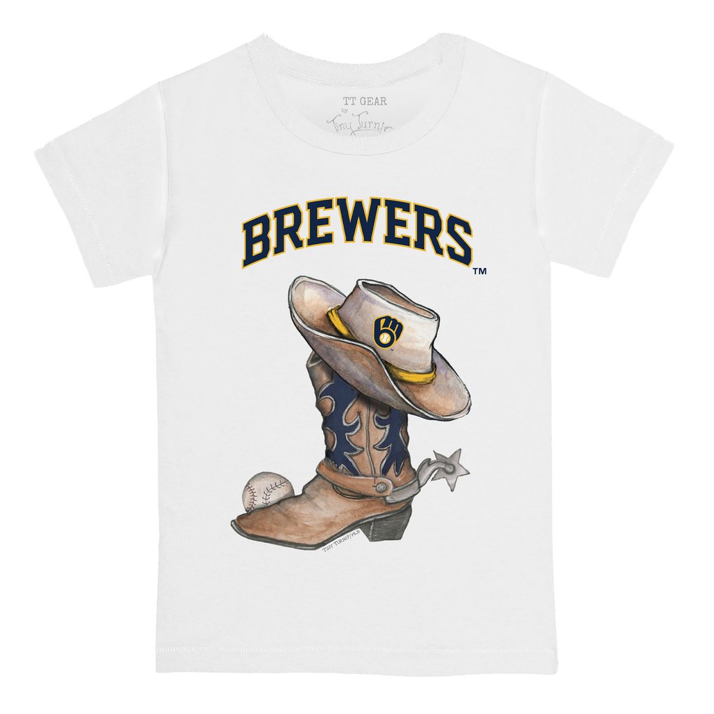 Milwaukee Brewers Tiny Turnip Infant Cowboy Boot T-Shirt - White