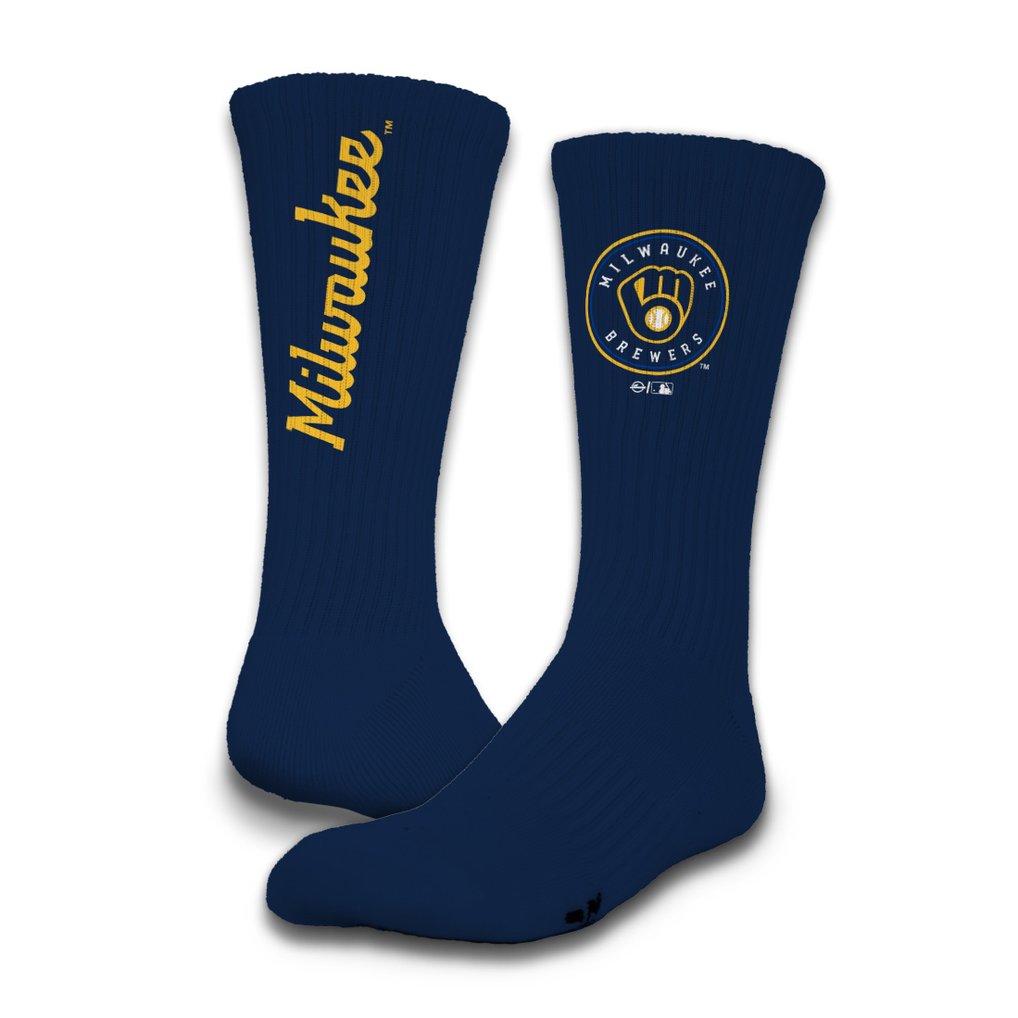 Milwaukee Brewers ISlide Three-Pack Lifestyle Crew Socks Set