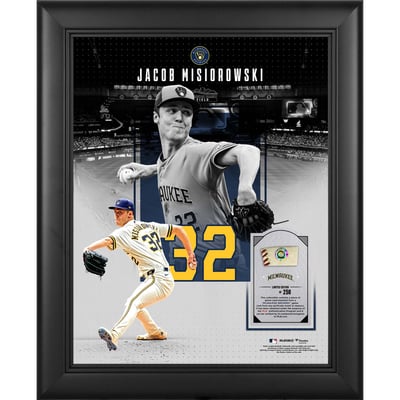 Jacob Misiorowski Milwaukee Brewers Fanatics Authentic Framed 11" x 14" Showcase Collage with a Piece of Game-Used Ball - Limited Edition of 250