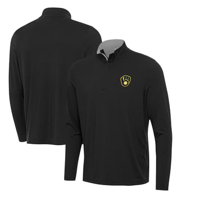  Milwaukee Brewers Antigua Content Quarter-Zip Top - Black