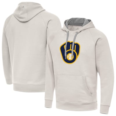 Milwaukee Brewers Antigua Victory Pullover Hoodie - Cream