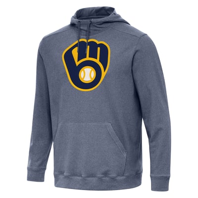 Milwaukee Brewers Antigua Cloud Pullover Hoodie - Heather Navy