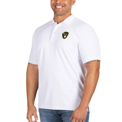 Milwaukee Brewers Antigua Big & Tall Legacy Pique Polo - White