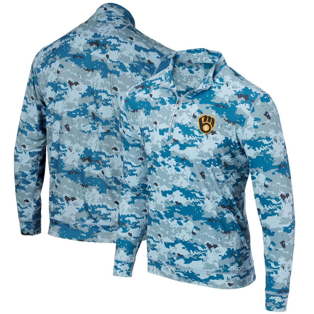 Milwaukee Brewers Digital Camo Performance Quarter-Zip Pullover Jacket - Blue