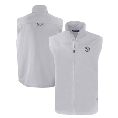 Milwaukee Brewers Cutter & Buck Charter Eco Recycled Full-Zip Vest - Gray