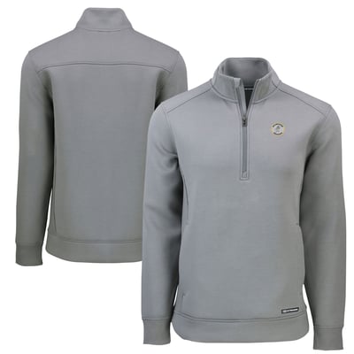  Milwaukee Brewers Cutter & Buck Cooperstown Collection Roam Eco Recycled Quarter-Zip Pullover - Gray