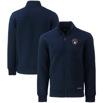  Milwaukee Brewers Cutter & Buck Roam Eco Recycled Full-Zip Jacket - Navy