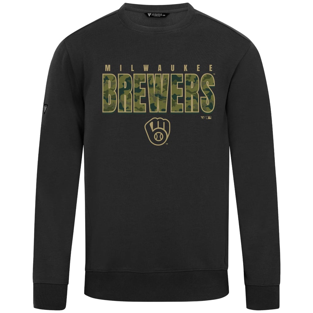  Milwaukee Brewers Levelwear Zane Protect Pullover Sweatshirt - Black