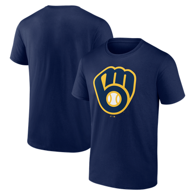 Milwaukee Brewers Logo Athletic Official Logo T-Shirt - Navy