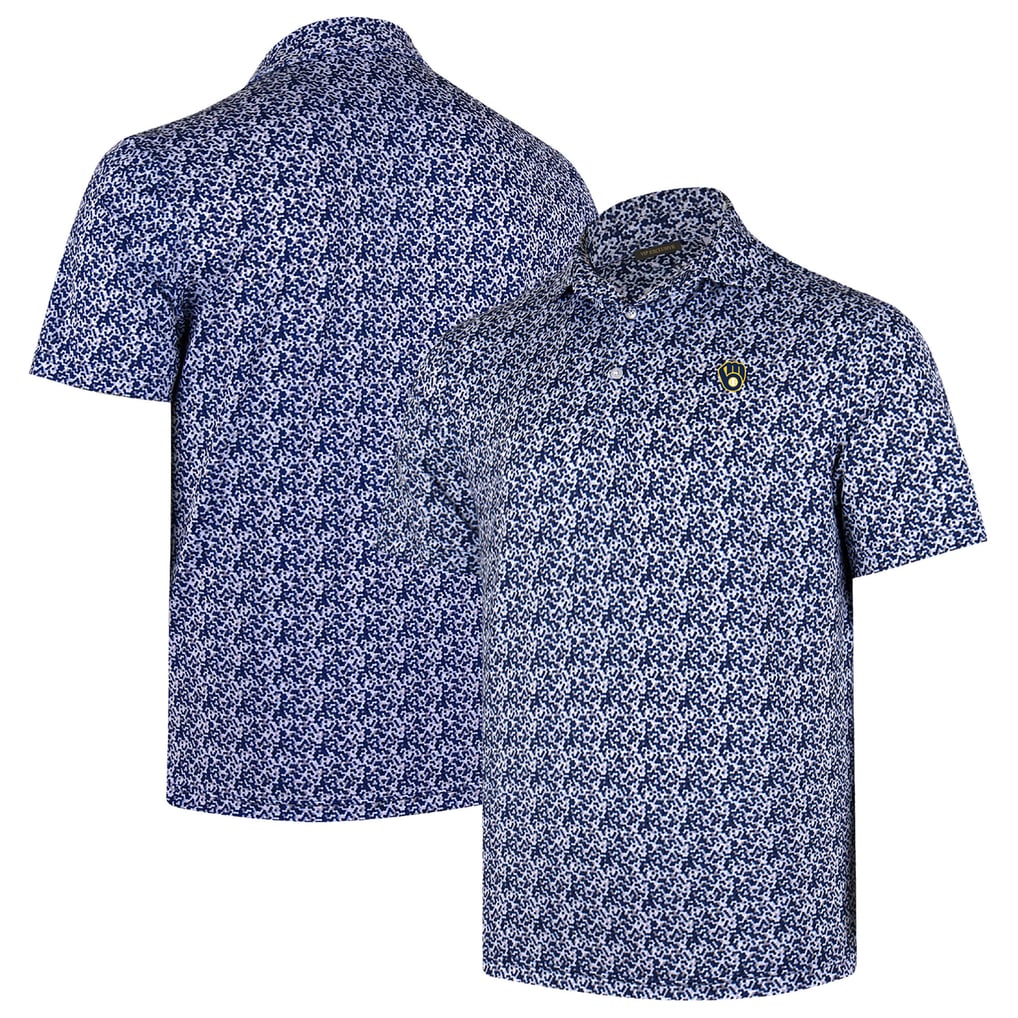 Milwaukee Brewers 4K Tri-Blend Polo - Navy
