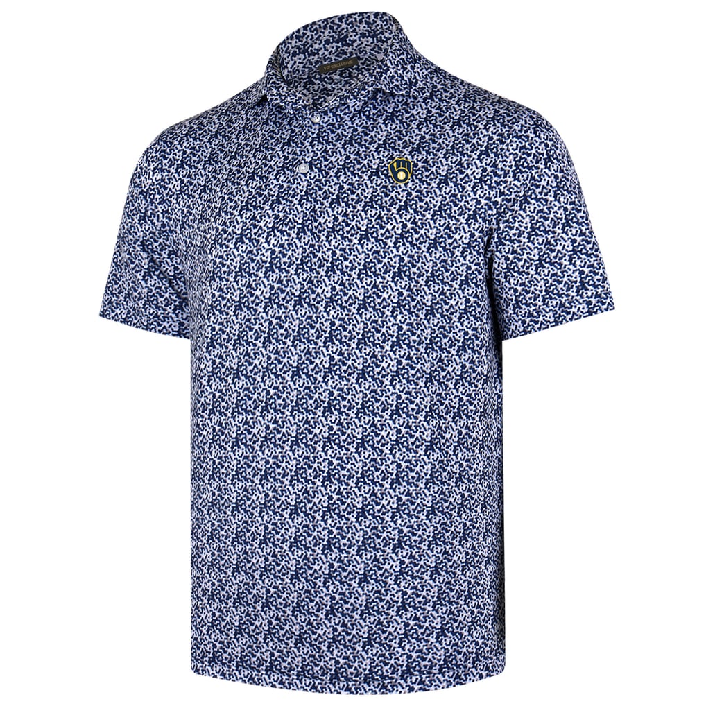 Milwaukee Brewers 4K Tri-Blend Polo - Navy