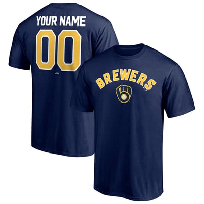 Milwaukee Brewers Personalized Team Winning Streak Name & Number T-Shirt - Navy