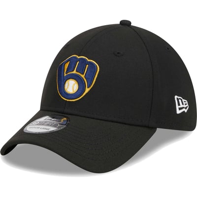 Milwaukee Brewers New Era Logo 39THIRTY Flex Hat - Black