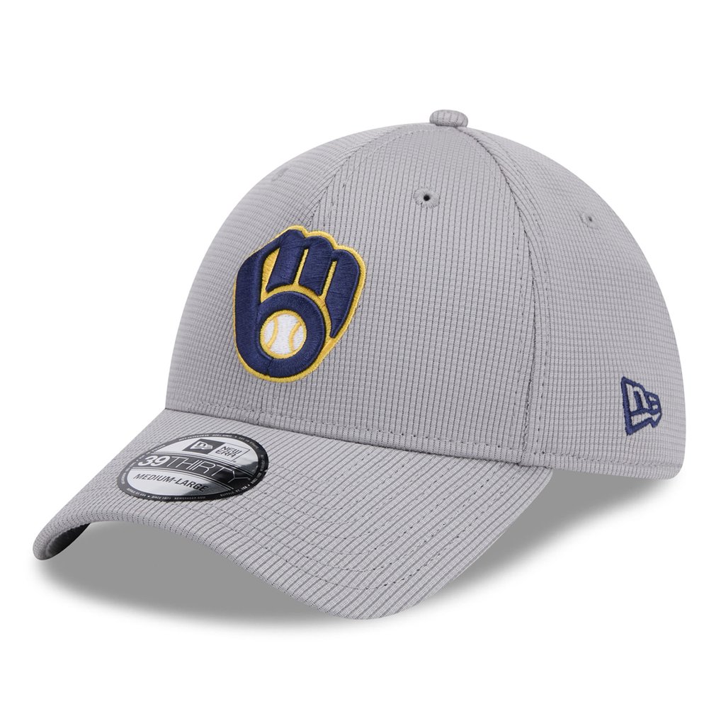 Milwaukee Brewers New Era Active Pivot 39THIRTY Flex Hat - Gray
