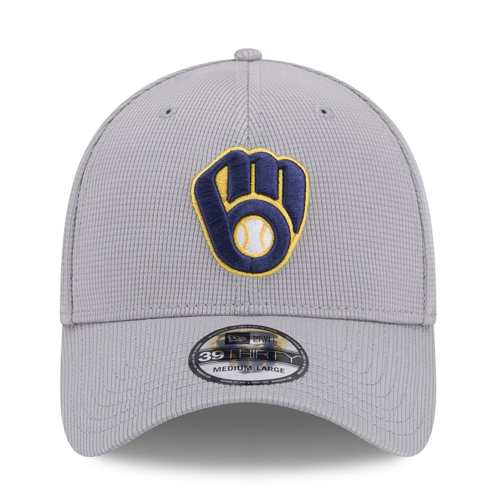 Milwaukee Brewers New Era Active Pivot 39THIRTY Flex Hat - Gray