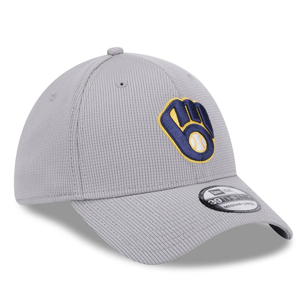 Milwaukee Brewers New Era Active Pivot 39THIRTY Flex Hat - Gray