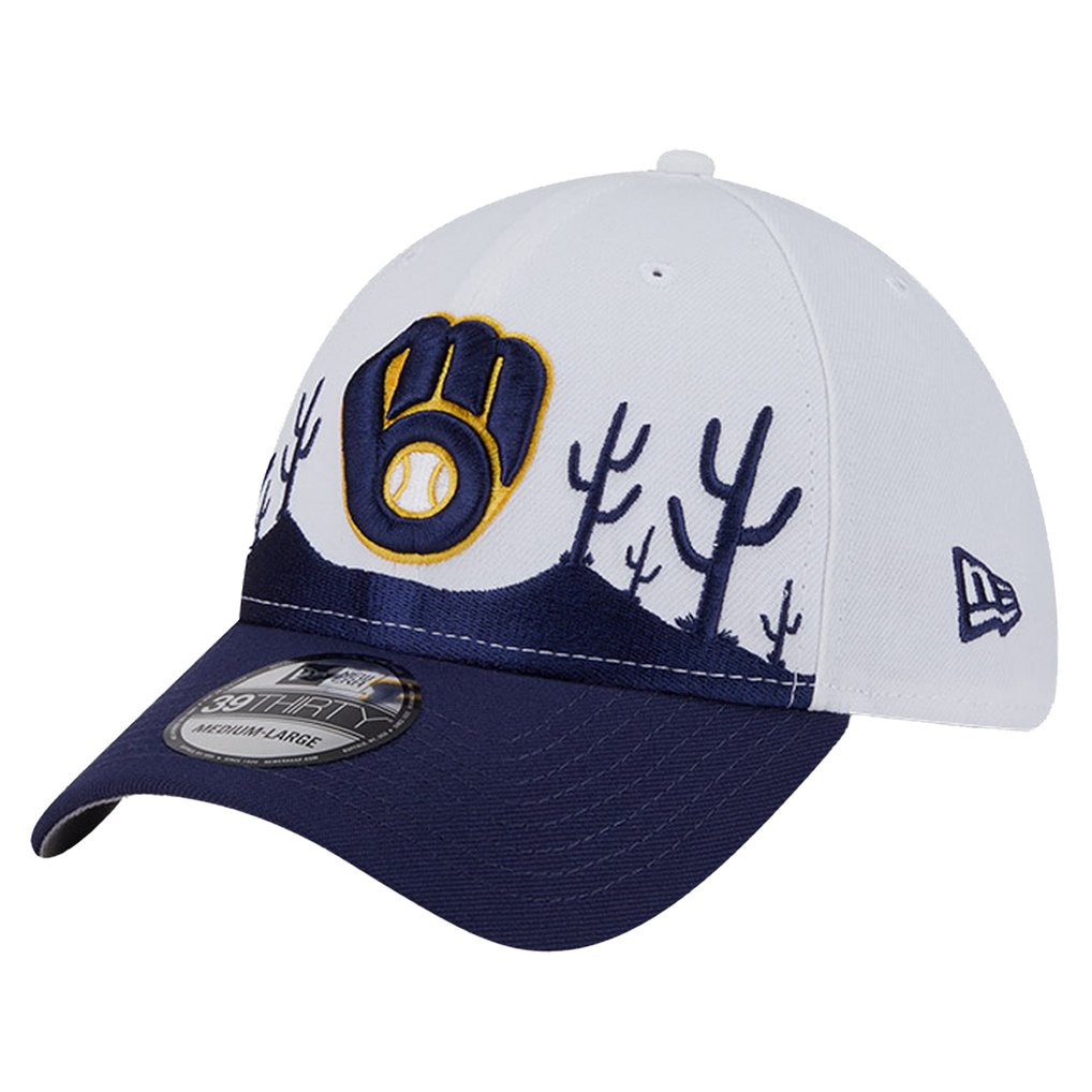  Milwaukee Brewers New Era 2025 Spring Training Landscape 39THIRTY Flex Hat - Navy