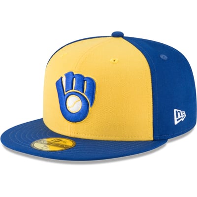 Milwaukee Brewers New Era Cooperstown Collection Wool 59FIFTY Fitted Hat - Yellow