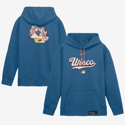 Milwaukee Brewers Nike 2026 City Connect Authentic Collection Therma-FIT Hoodie - Blue