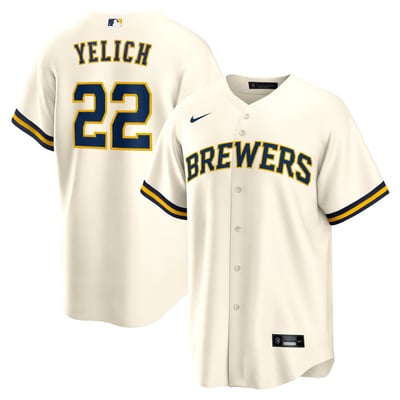 Christian Yelich Milwaukee Brewers Nike Home Replica Player Jersey - Cream