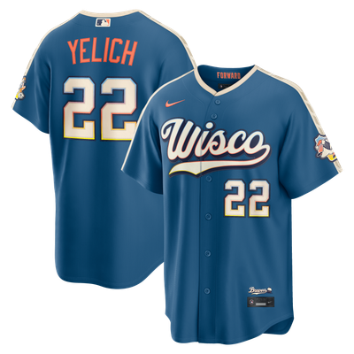 Christian Yelich Milwaukee Brewers Nike 2026 City Connect Stadium Jersey - Mineral Blue