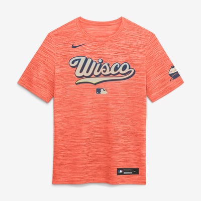 Milwaukee Brewers Nike 2026 City Connect Authentic Collection Velocity Dri-FIT T-Shirt - Coral