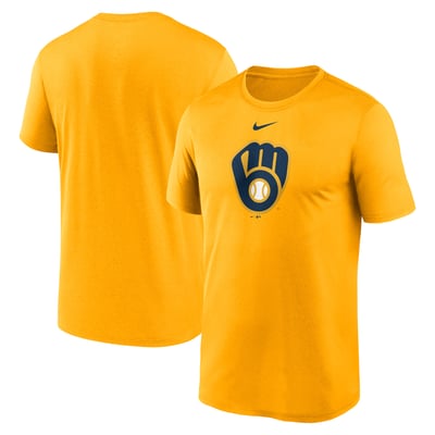  Milwaukee Brewers Nike Legend Fuse Large Logo Dri-FIT T-Shirt - Gold
