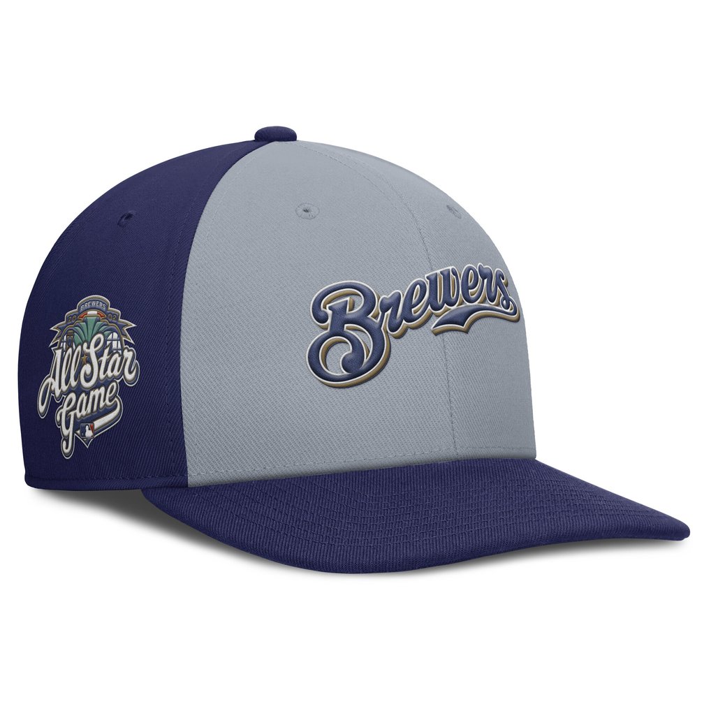 Milwaukee Brewers Nike Pro Performance Snapback Hat - Gray/Navy
