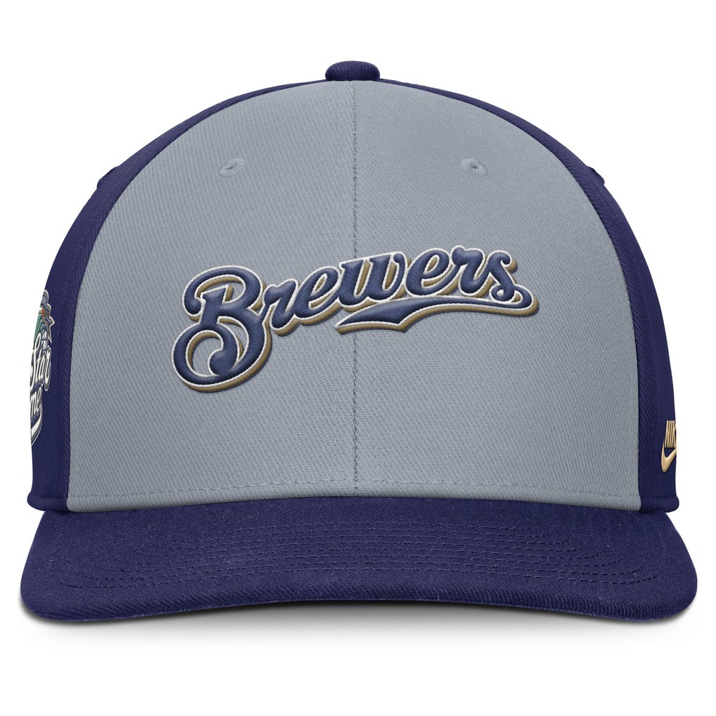 Milwaukee Brewers Nike Pro Performance Snapback Hat - Gray/Navy