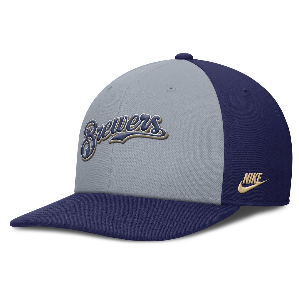 Milwaukee Brewers Nike Pro Performance Snapback Hat - Gray/Navy