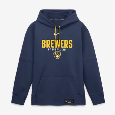 Milwaukee Brewers Nike Authentic Collection Therma-FIT Hoodie - Navy