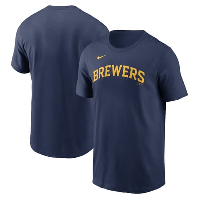 Milwaukee Brewers Nike Fuse Wordmark T-Shirt - Navy