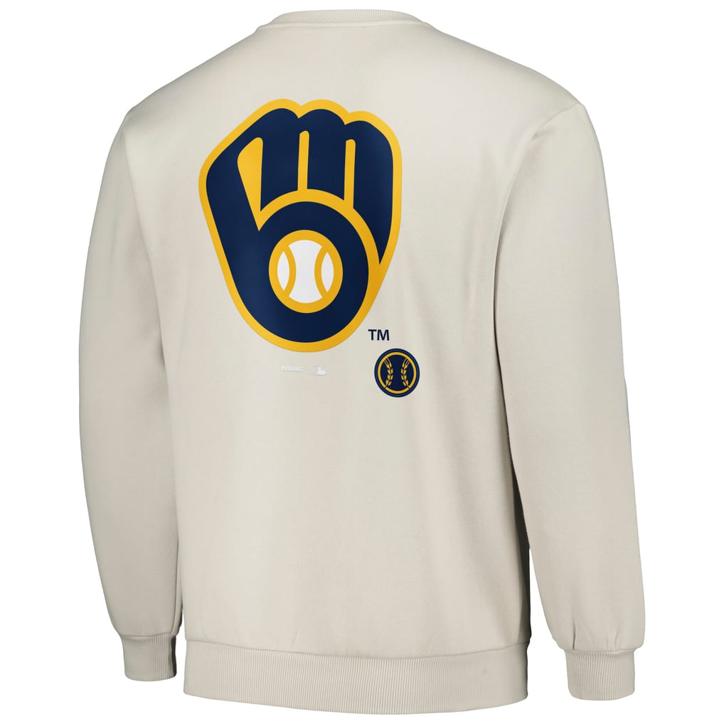 Milwaukee Brewers PLEASURES Ballpark Pullover Sweatshirt - Gray