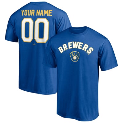 Milwaukee Brewers Cooperstown Winning Streak Personalized Name & Number T-Shirt - Royal