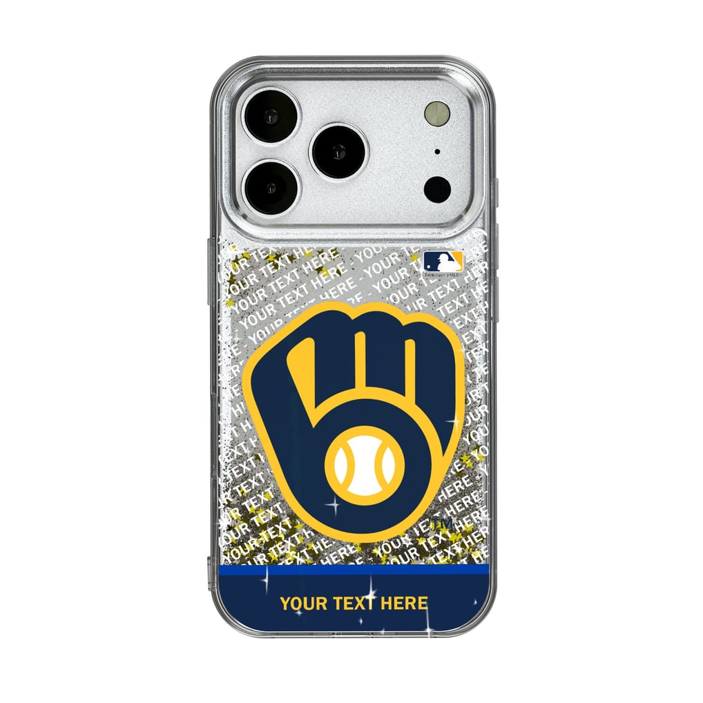 Milwaukee Brewers iPhone Personalized Glitter Case