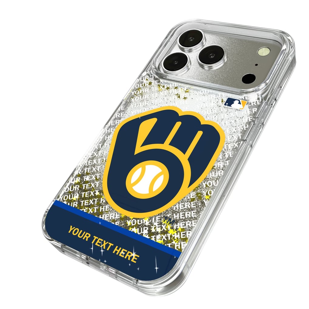 Milwaukee Brewers iPhone Personalized Glitter Case