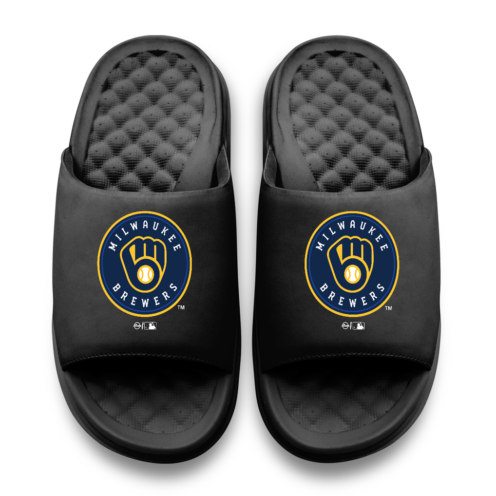 Milwaukee Brewers ISlide Unisex Primary Motive Slide Sandals - Black