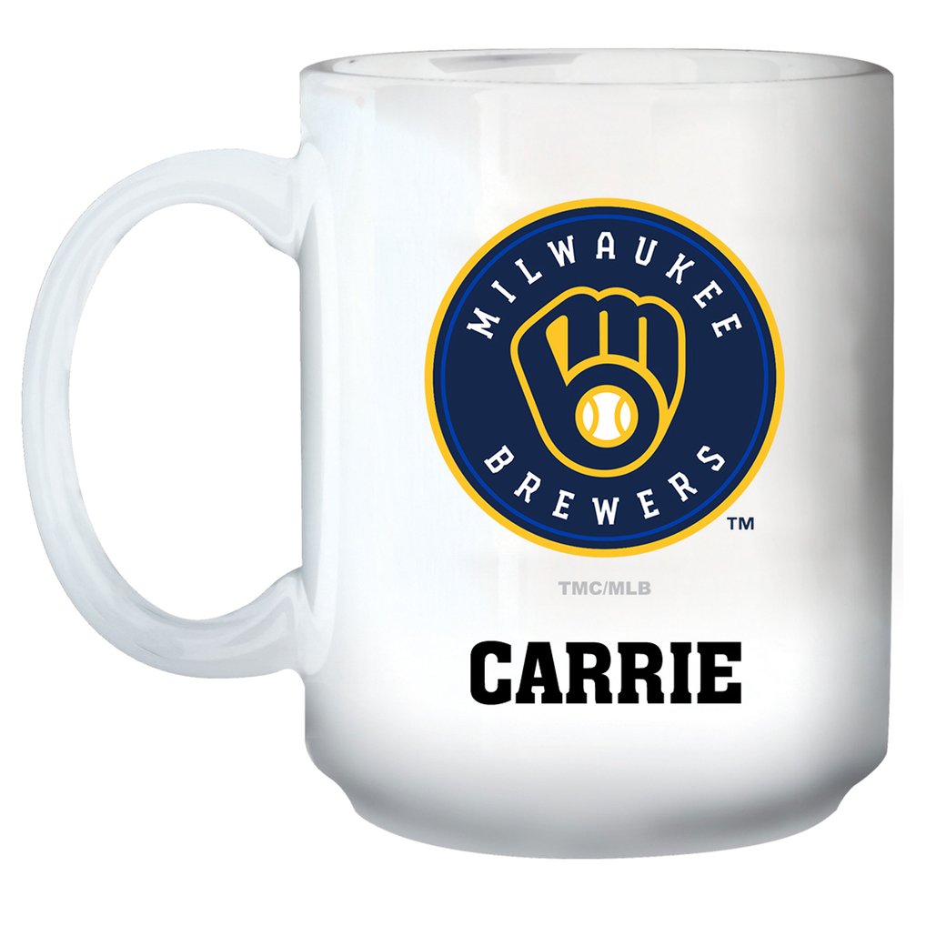 Milwaukee Brewers 15oz. Personalized Mug - White