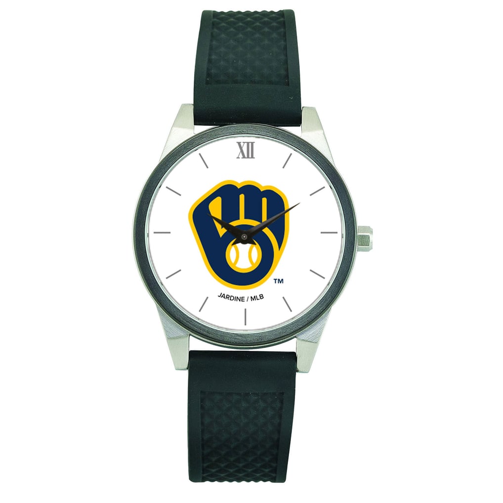  Milwaukee Brewers Women's Silicone Strap Wristwatch - Black