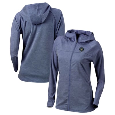 Milwaukee Brewers Columbia Women's Half Shot Full-Zip Hoodie - Navy