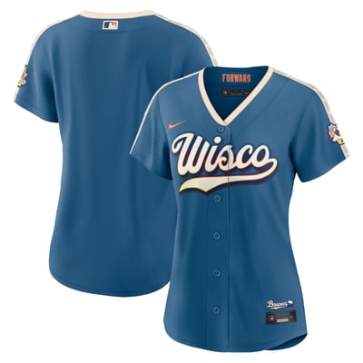  Milwaukee Brewers Nike Women's 2026 City Connect Stadium Jersey - Mineral Blue