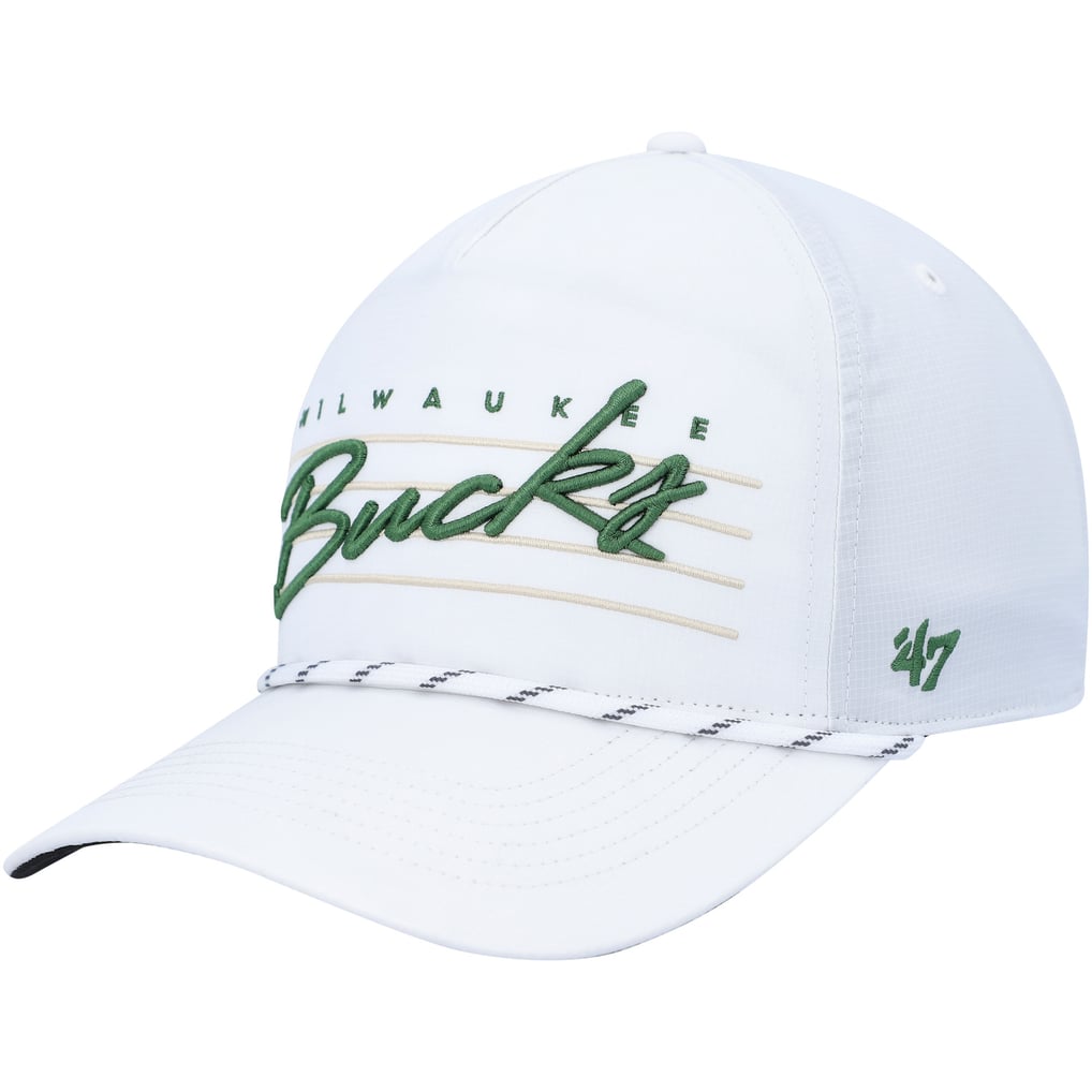  Milwaukee Bucks '47 Downburst Hitch Snapback Hat - White