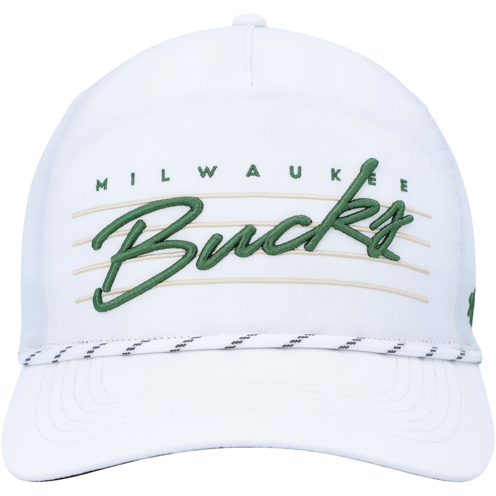  Milwaukee Bucks '47 Downburst Hitch Snapback Hat - White