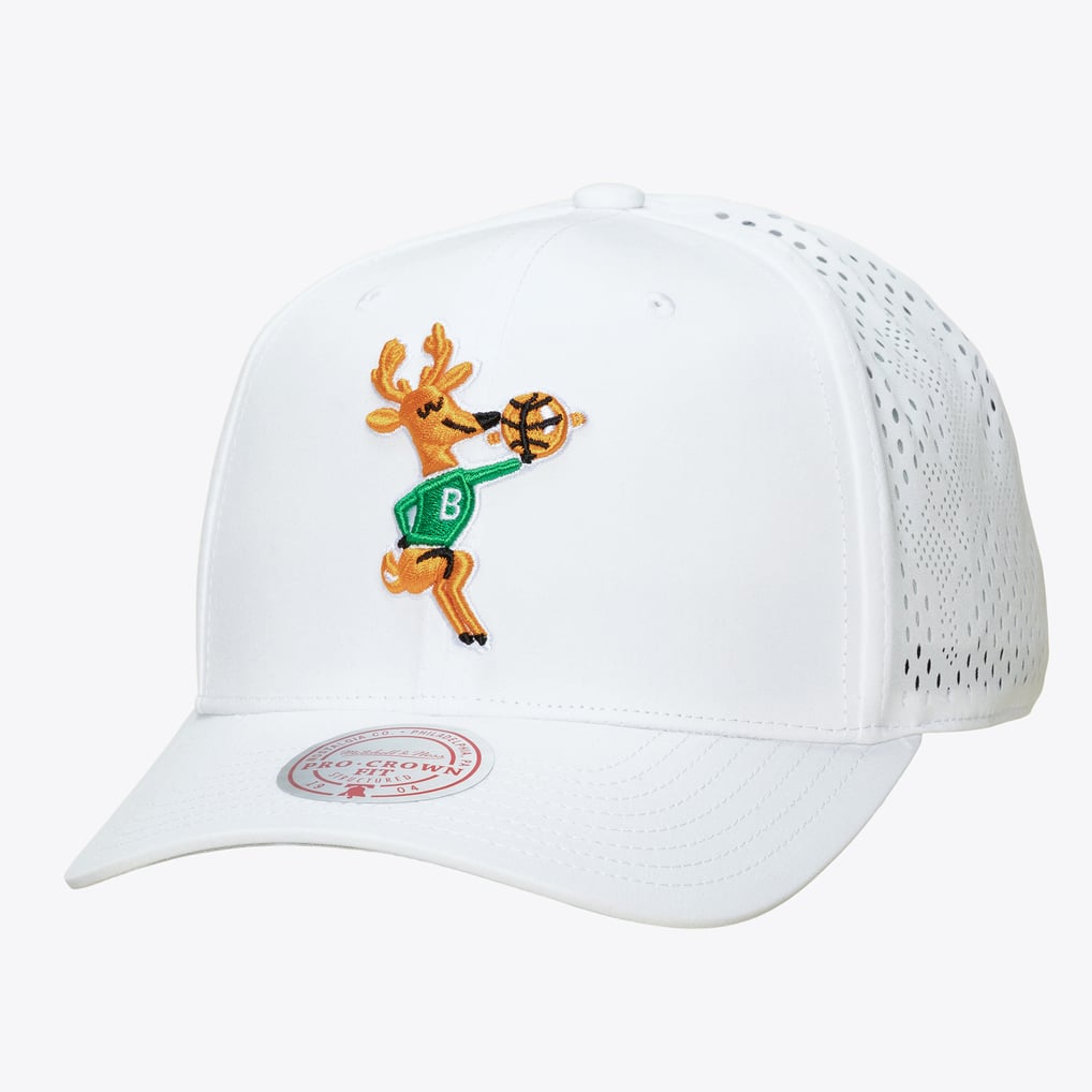 Milwaukee Bucks Mitchell & Ness Perfect Lightweight Pro Crown Adjustable Hat - White