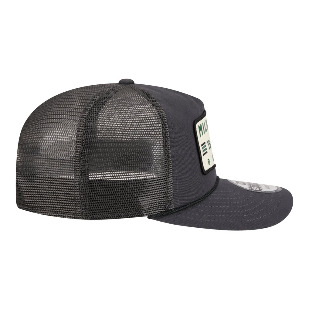  Milwaukee Bucks New Era Washed Patch 19TWENTY Adjustable Trucker Hat - Charcoal