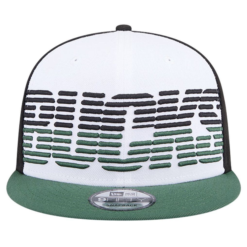 Milwaukee Bucks New Era Throwback Gradient Tech Font 9FIFTY Snapback Hat - White/Hunter Green